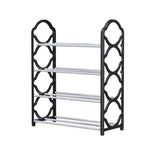 Four Layer Shoe Rack Storage Organizer Multi Tier Shoe Shelf for Entryway Closet - Black