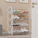 Four Layer Shoe Rack Storage Organizer Multi Tier Shoe Shelf for Entryway Closet - Pink - Extra Image