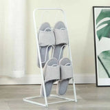 Metal Floor Standing Slipper Rack for Entryway Hallway Bathroom - Close-Up Angle