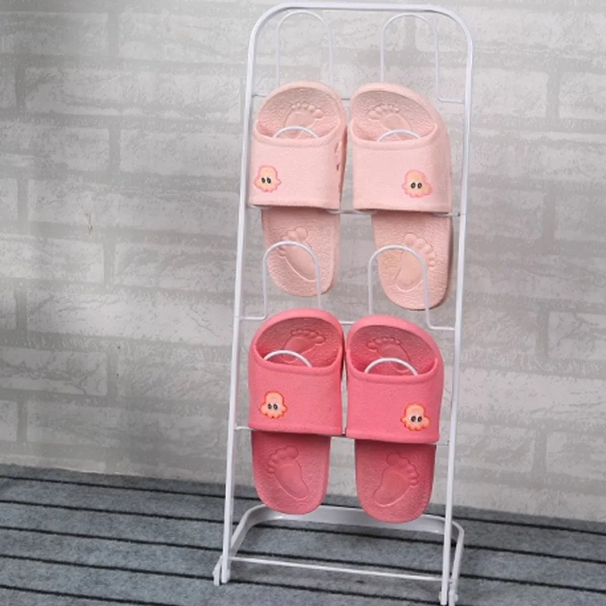 Metal Floor Standing Slipper Rack for Entryway Hallway Bathroom