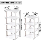 4/5Tier Shoe Rack Organizer Shelf Space Saving Storage Stand For Entryway Home - 5-Tier - Side View