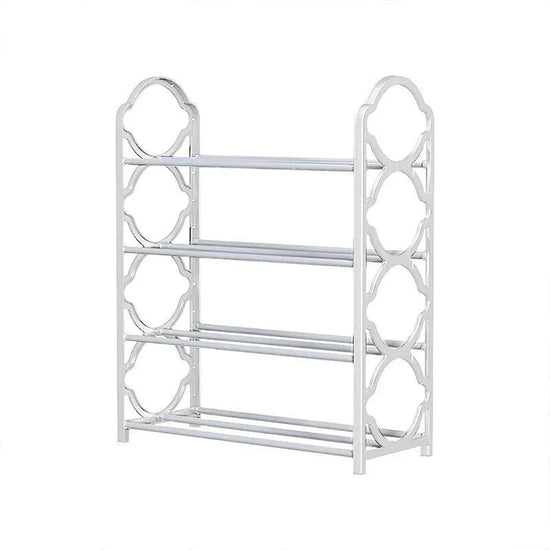 Four Layer Shoe Rack Storage Organizer Multi Tier Shoe Shelf for Entryway Closet - White