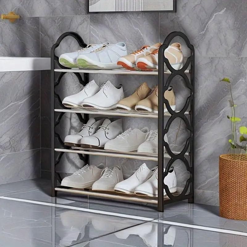 Four Layer Shoe Rack Storage Organizer Multi Tier Shoe Shelf for Entryway Closet - White