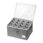 1-Piece Grey 16-Compartment Foldable Shoe Storage Organiser