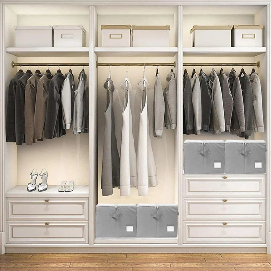 1-Piece Grey 16-Compartment Foldable Shoe Storage Organiser