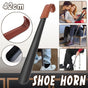 Long Handle Shoe Horn 42 cm Black with Brown Handle Sleeve, 1 Piece