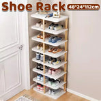 8 Tiers Shoe Rack Wood Vertical Space Saving Narrow Shoe Rack Storage 14 Pairs