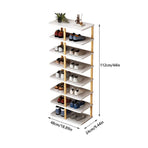 8 Tiers Shoe Rack Wood Vertical Space Saving Narrow Shoe Rack Storage 14 Pairs