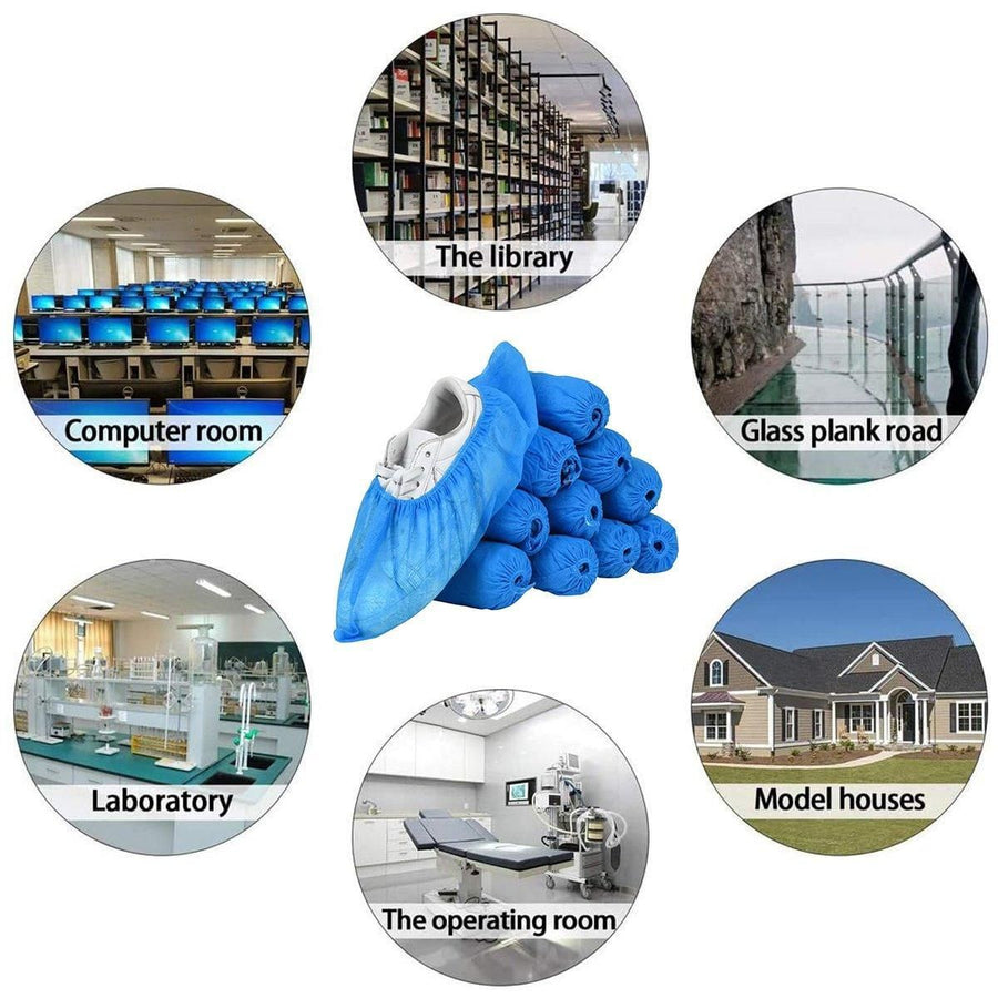 Disposable Non-woven Shoe Covers Anti Slip Boot Cleaning Overshoes 25-100 Pairs - 50 Pairs