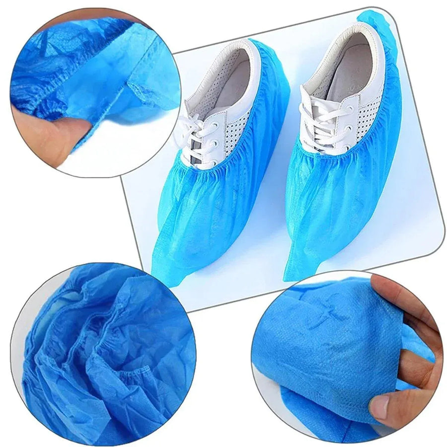 Disposable Non-woven Shoe Covers Anti Slip Boot Cleaning Overshoes 25-100 Pairs - 50 Pairs