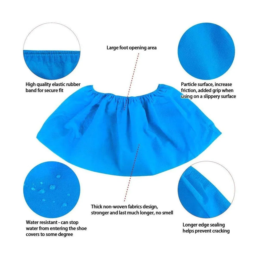 Disposable Non-woven Shoe Covers Anti Slip Boot Cleaning Overshoes 25-100 Pairs - 50 Pairs
