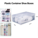20x Clear Shoe Storage Box Foldable Stackable Plastic Shoe Boxes - Side View