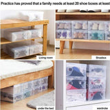 20x Clear Shoe Storage Box Foldable Stackable Plastic Shoe Boxes - 45-Degree Angle
