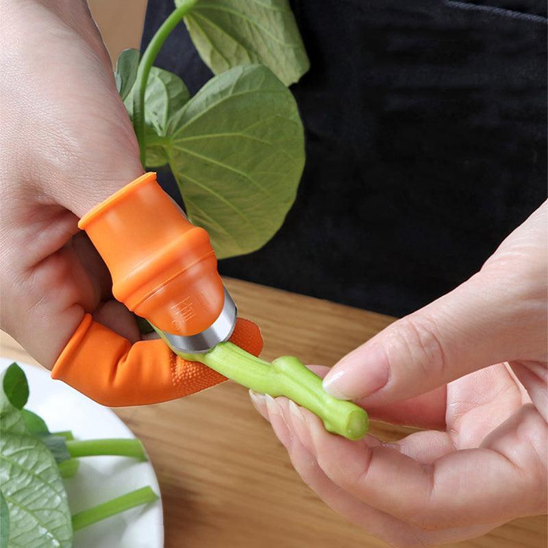 Garden Silicone Thumb Knife Finger Cutter Vegetable Harvesting Tool Picking Aid - L
