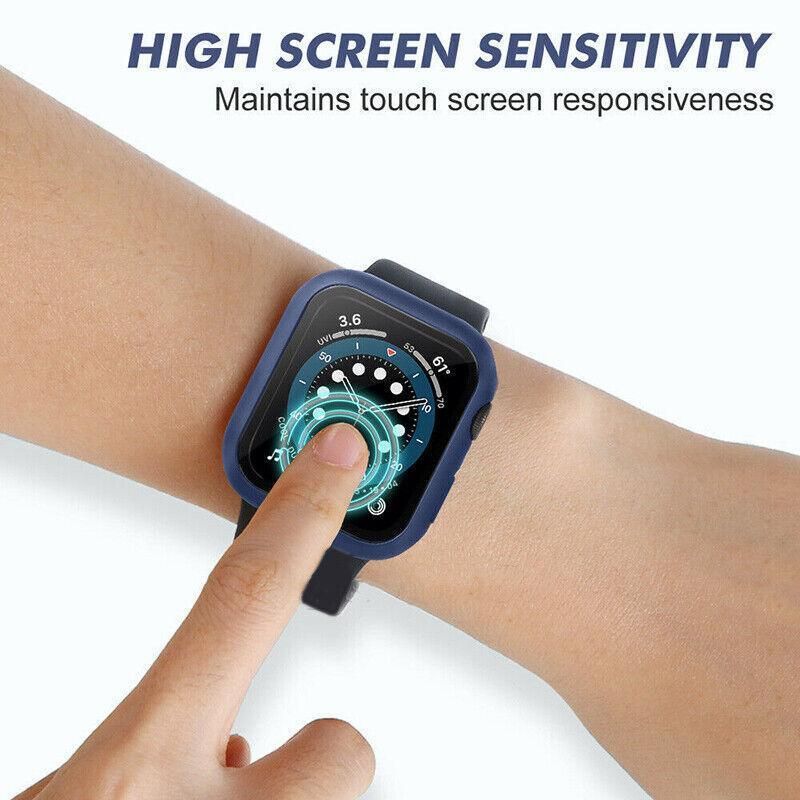 For Apple Watch Iwatch Series Se 6 5 4 3 2 1 Case Full Glass Cover 38 40 42 44Mm
