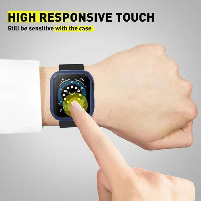 For Apple Watch Iwatch Series Se 6 5 4 3 2 1 Case Full Glass Cover 38 40 42 44Mm
