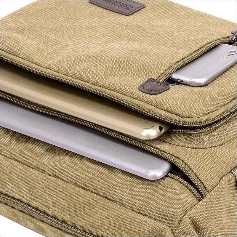 Retro Men'S Canvas Shoulder Messenger Bag Crossbody Satchel Travel Man'S Bags Au - Army Green