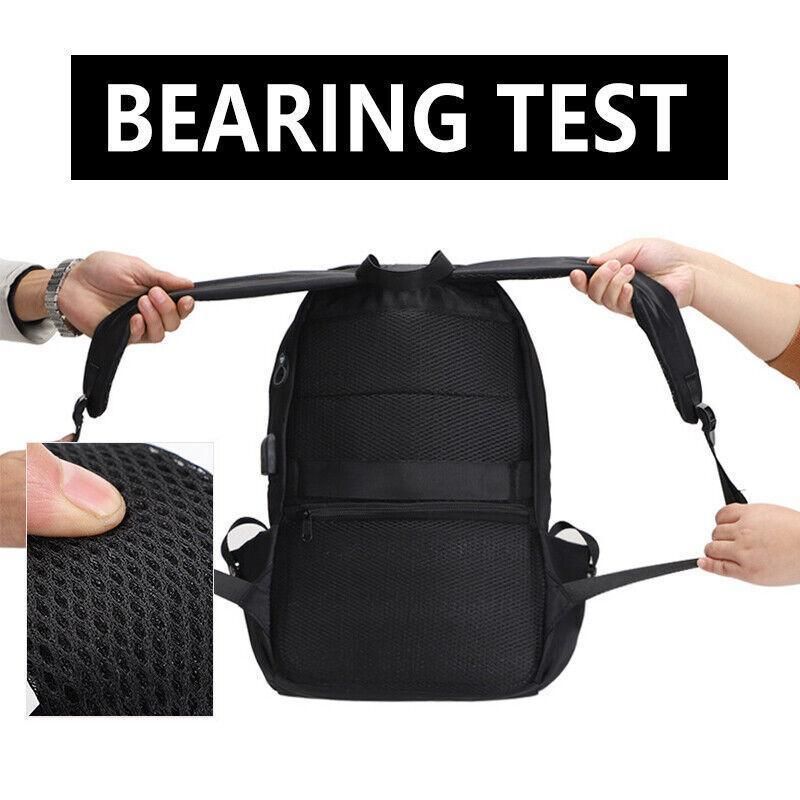 Mens Backpack Large Capacity Waterproof Schoolbag Laptop Work Travel Bag - Black