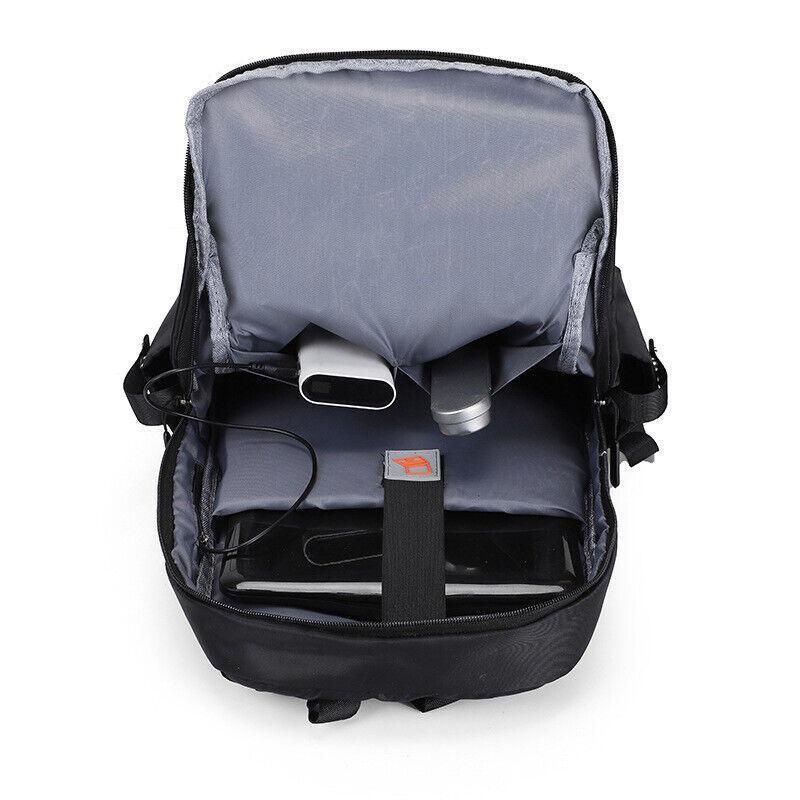 Mens Backpack Large Capacity Waterproof Schoolbag Laptop Work Travel Bag - Grey