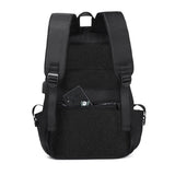Mens Backpack Large Capacity Waterproof Schoolbag Laptop Work Travel Bag - Grey - Low Angle
