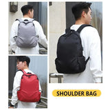 Mens Backpack Large Capacity Waterproof Schoolbag Laptop Work Travel Bag - Red - 45-Degree Angle