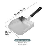 Stainless Steel Flat Bottom Food Spatula Cooking Spatula Kitchen Utensil Tools - Side View