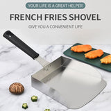 Stainless Steel Flat Bottom Food Spatula Cooking Spatula Kitchen Utensil Tools - Low Angle