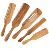 5pcs Wooden Spatula Set Kitchen Cooking Utensils Wooden Spatula for Cooking - Front View