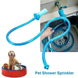 Pet Shower Connector Wash Hose Attachment Sprinkler Handheld Rinser Dogs Bathing - Close-Up Angle