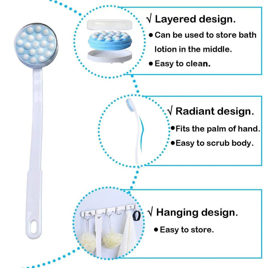 Premium Bath Body Brush Massage Scrubber for Shower Exfoliating Back Washer