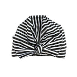 Woman Shower Cap Reusable Long Hair Large Turban Bathroom Waterproof Hair Cap - Black Background - Rear View