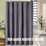 Solid Color Waterproof Shower Curtain Bathroom Decor Resistant Fabric Liner - Blue - Top-Down View