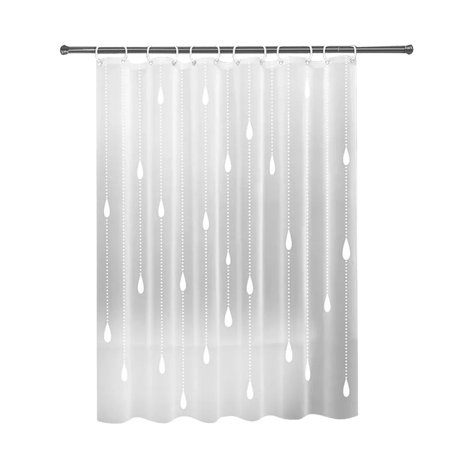 Shower Curtain Waterproof Quick-Dry Drill-Free with Hooks 200×180cm