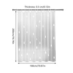 Shower Curtain Waterproof Quick-Dry Drill-Free with Hooks 200×180cm