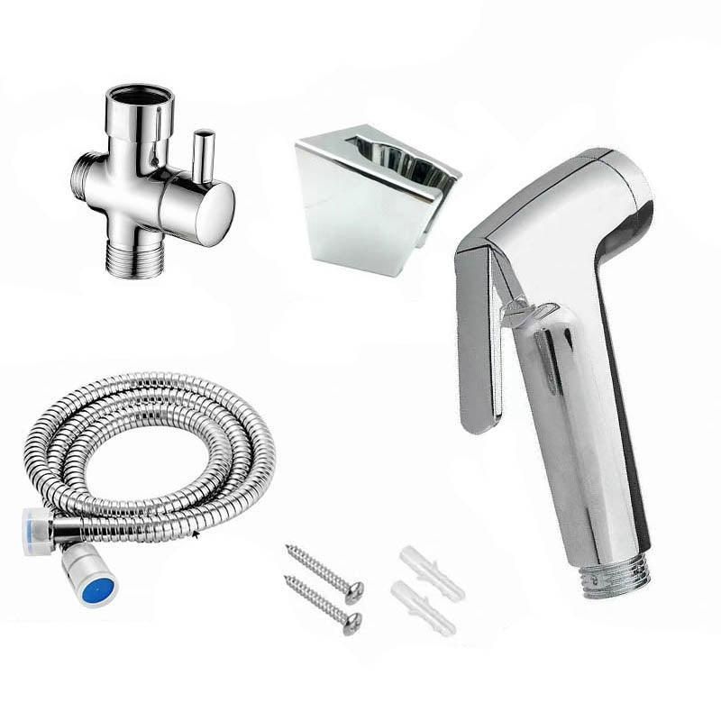 Shower Head Toilet Spray Douche Hand Held Bidet Jet Shattaf Kit Chrome Sprayer