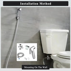 Shower Head Toilet Spray Douche Hand Held Bidet Jet Shattaf Kit Chrome Sprayer