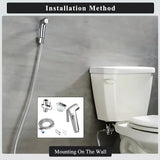 Shower Head Toilet Spray Douche Hand Held Bidet Jet Shattaf Kit Chrome Sprayer - Side View