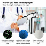 Shower Head Toilet Spray Douche Hand Held Bidet Jet Shattaf Kit Chrome Sprayer - Top-Down View