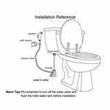 Shower Head Toilet Spray Douche Hand Held Bidet Jet Shattaf Kit Chrome Sprayer - Rear View