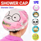 Reusable Women Girls Hair Wrap Waterproof Shower Bath Shower Cap Hat - Giraffe