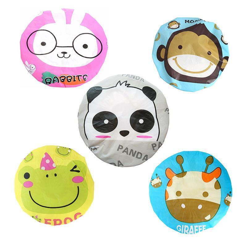 Reusable Women Girls Hair Wrap Waterproof Shower Bath Shower Cap Hat - Panda