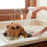 Pet Shower Spray  Hose Single Tap Sink Bath Washing Holder Dog Head  Attachment - 45-Degree Angle