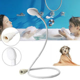 Pet Shower Spray  Hose Single Tap Sink Bath Washing Holder Dog Head  Attachment - Rear View