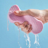 Exfoliating Shower Body Sponge Ultra Soft Bath Scrubber for Gentle Daily Use - White - Top-Down View