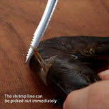 2PCS Shrimp Deveiner and Shellfish Opener Knife Set Stainless Steel Wood Handle