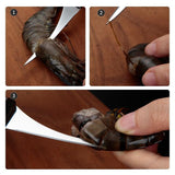 2PCS Shrimp Deveiner and Shellfish Opener Knife Set Stainless Steel Wood Handle
