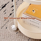 Movable Side Table Rolling Caster Wheels 2 Tier for Living Room - Close-Up Angle
