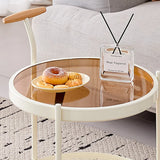 Movable Side Table Rolling Caster Wheels 2 Tier for Living Room - Extra Image