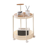 Movable Side Table Rolling Caster Wheels 2 Tier for Living Room - Extra Image