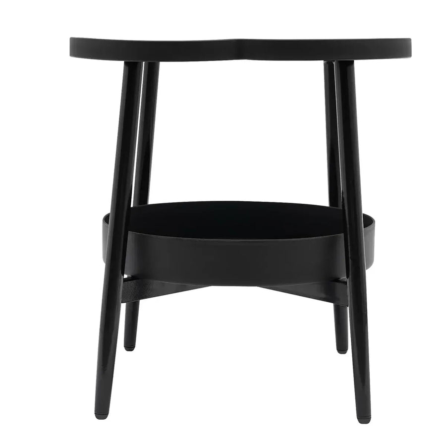 Trendy Black Round Coffee Side Table Modern Minimalist End Table for Living Room